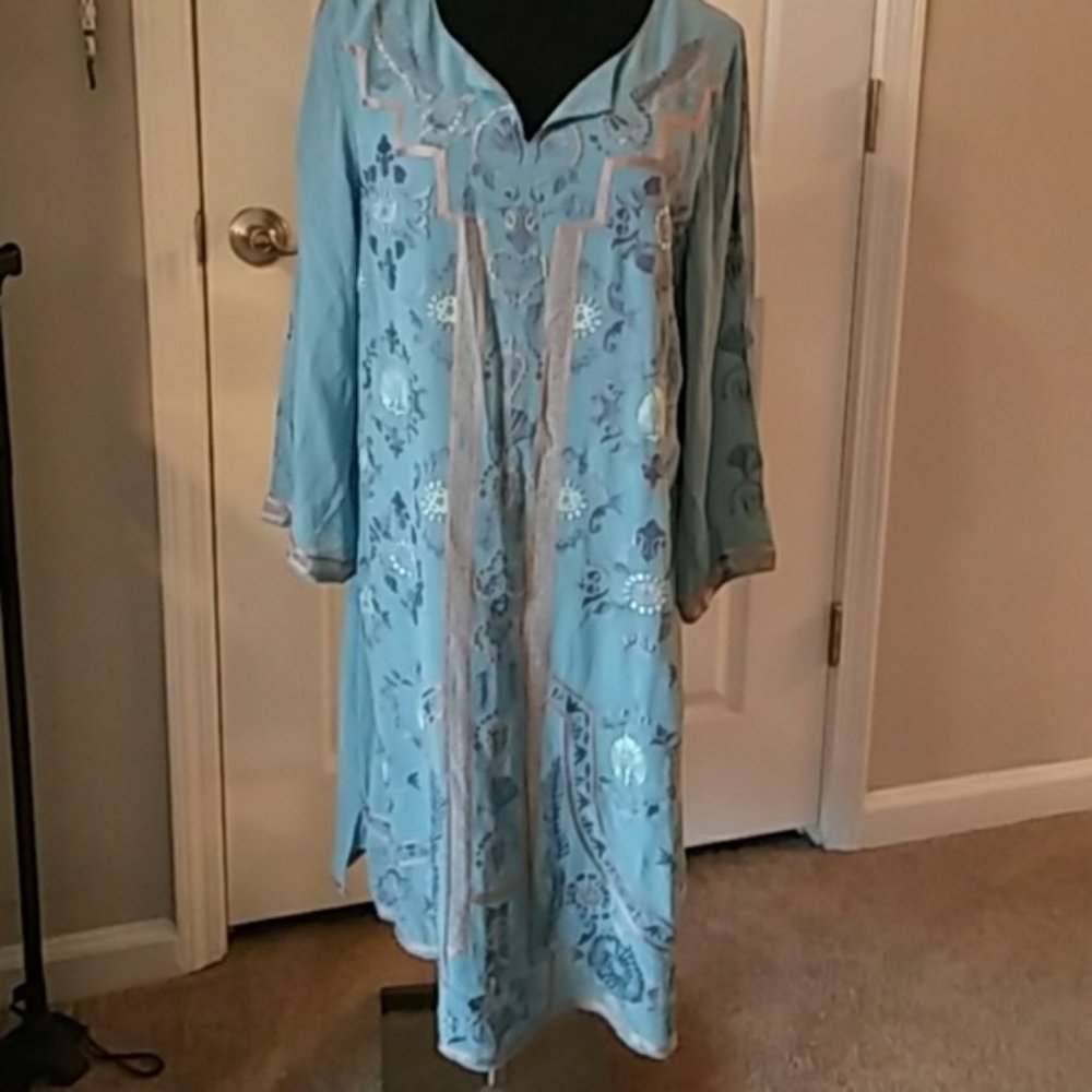 NWT Light blue embroidered Sigrid Olsen Signature Dress, size 8 and size 10